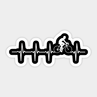 Racing Cycle Heartbeat Gift For Racing Cyclists Sticker